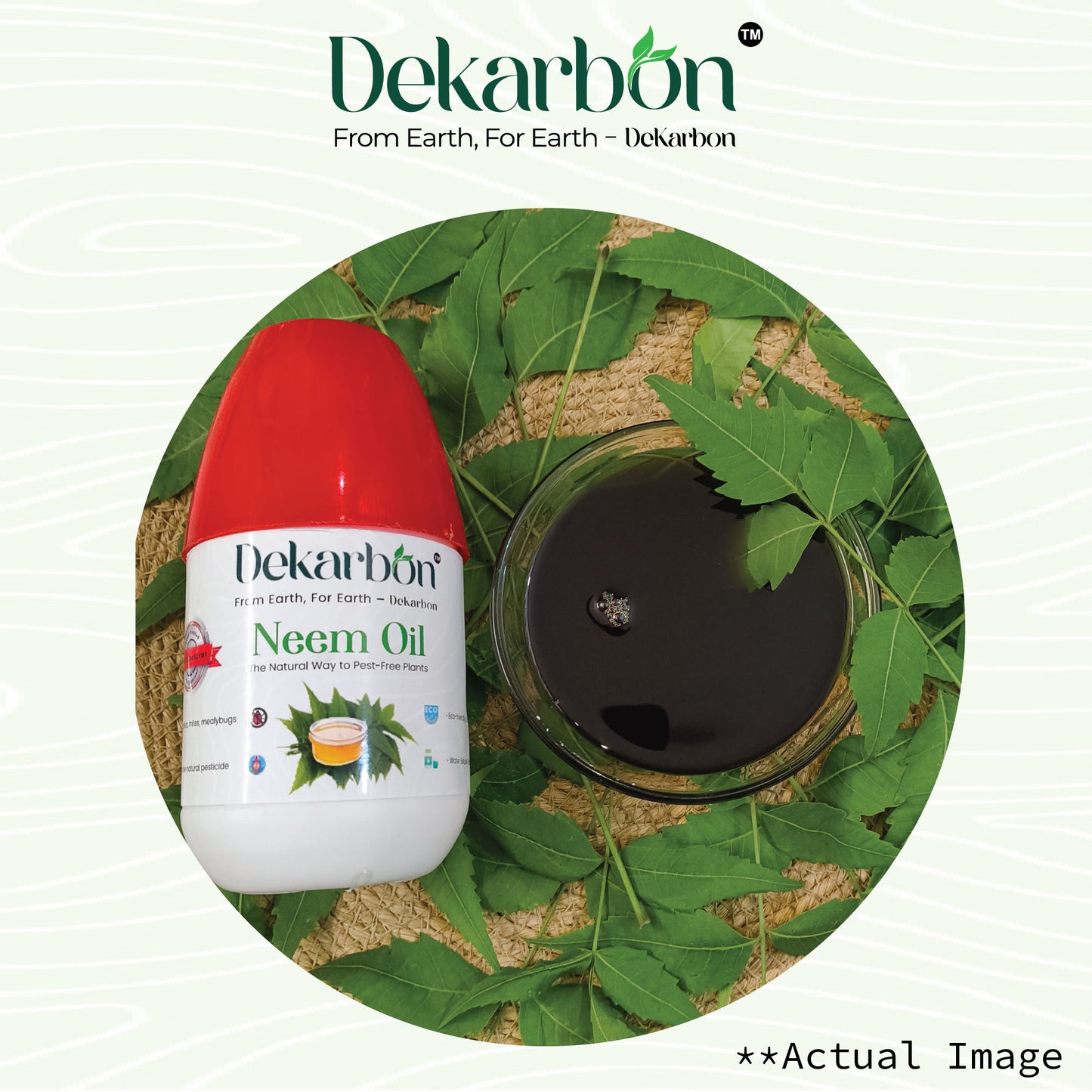Dekarbon Neem Oil - Cold Pressed, 15000 PPM | Natural Insecticide & Fungicide